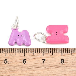 合金エナメルチャーム  文字a~zのチャーム  ミックスカラー  13~16x9~12x2mm  穴：5mm  約26個/セット&nbsp;AL-CBA5201-05