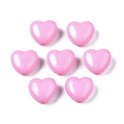 Pearl Pink Heart Acrylic Beads&nbsp;X-SACR-10X11-11