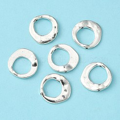 チベットスタイル不規則なリングビーズフレーム  カドミウムフリー＆鉛フリー  アンティークシルバー  20.5x20.5x3mm  穴：12mm&nbsp;LS-LF10246Y