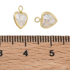 Brass Micro Pave Cubic Zirconia Charms&nbsp;CU-CBABEB3-03G-02
