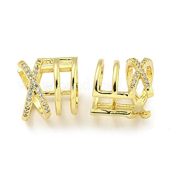 Brass Micro Pave Clear Cubic Zirconia Cuff Earrings&nbsp;EJEW-C104-009G