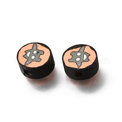 手作り樹脂粘土ビーズ  ハロウィンモチーフ  オレンジ  バット  8~8.5x4~4.5mm  穴：2mm&nbsp;PY-CBA5A20-13H