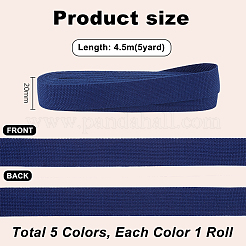 25ヤード 5色ポリエステルリボン  服飾材料  ミックスカラー  3/4インチ（20mm）  5ヤード/カラー&nbsp;SRIB-PH0001-42A
