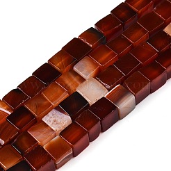 天然赤瑪瑙（染色・加熱）ビーズ連売り  キューブ  6~7x6~6.5x6~6.5mm  穴：1mm  約60~61個/連  15~15.366''（38.1~39センチメートル）&nbsp;G-T139-6x6-35A