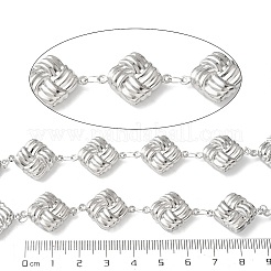 304ステンレススチールスクエアリンクチェーン  ハンダ付け  スプールで  ステンレス鋼色  21.5x16x6mm  約5m /ロール&nbsp;CHS-Z004-20P