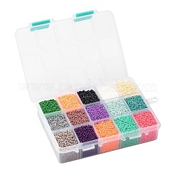 FGB 375G 15 Colors 12/0 Grade A Round Glass Seed Beads&nbsp;SEED-JP0011-09-2mm