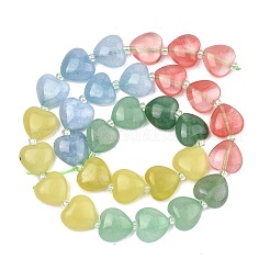 Gradient Color Cherry Quartz Glass & Natural Dyed White Jade & Lemon Jade & Green Aventurine Beads Strands&nbsp;G-B185-A15
