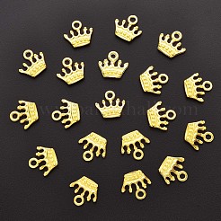 亜鉛合金のチャーム  鉛フリー＆カドミウムフリー  クラウン形状  ゴールドカラー  13x14x3mm  穴：2mm&nbsp;PALLOY-YW0001-13G-RS