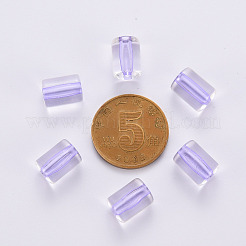 透明なアクリルビーズ  コラム  ライラック  10x7.5mm  穴：1.8mm  約524個/276g&nbsp;LS-TACR-S154-17A-47