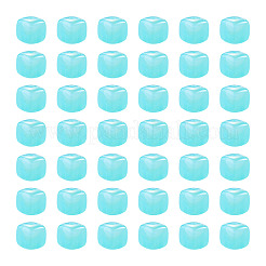 60個透明アクリルビーズ  キューブ  ダークオリーブグリーン  6x6x6.5mm  穴：1.5mm&nbsp;OACR-TA0004-88F