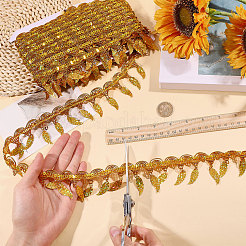 Polyester Metallic Thread Lace Tassel Ribbons&nbsp;OCOR-WH0108-42D