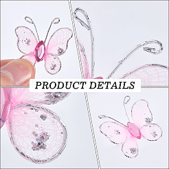 80Pcs 8 Colors Lace Butterfly Display Decorations&nbsp;DIY-CP0012-98