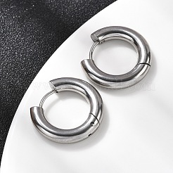 316f ステンレススチールフープピアス  リング  ステンレス鋼色  19x20x4mm&nbsp;LS-EJEW-D341-01E-P