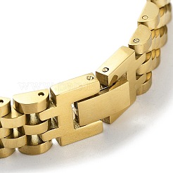 304ステンレススチールリンクチェーンブレスレット  時計バンドチェーンブレスレット  ゴールドカラー  7インチ（17.7cm）&nbsp;BJEW-G685-02B