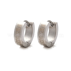 304ステンレススチール研磨フープピアス  ステンレス鋼色  13.5x4mm&nbsp;EJEW-M106-01A-P