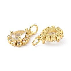Brass Cubic Zirconia Charms&nbsp;ZIRC-C022-10G