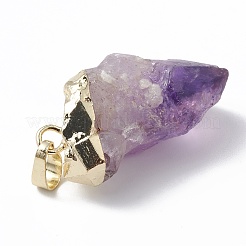 Rough Raw Natural Amethyst Pendants&nbsp;G-E590-05LG