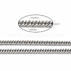 Tarnish Resistant Men's Jewelry Making 304 Stainless Steel Double Link Curb Chains&nbsp;CHS-A003C-0.8mm