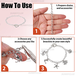 12Pcs Alloy Cable Chain Bracelets for Women Men&nbsp;BJEW-SC0001-60P