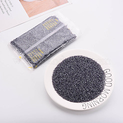 ガラスシリンダービーズ  シードビーズ  透明色光沢  丸い穴  ダークスレートブルー  1.5~2x1~2mm  穴：0.8mm  約8000個/袋  約1ポンド/バッグ&nbsp;SEED-S047-G-003