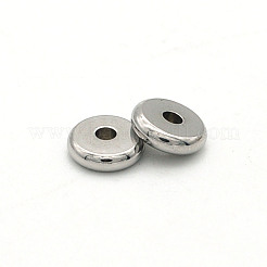 変色しない304ステンレススチールビーズ  ディスク/フラットラウンド  ステンレス鋼色  8x2mm  穴：2mm&nbsp;A-STAS-N090-JA721-8