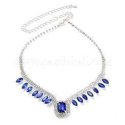 Alloy Rhinestone Rectangle Pendant Necklaces & Horse Eye Stud Earring Sets for Women&nbsp;SJEW-U001-01P-04