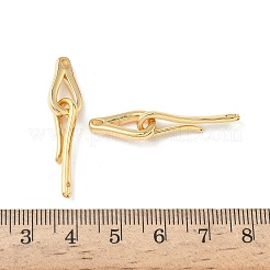 真鍮製S字クラスプ  ニッケルフリー  18KGP本金メッキ  36.5mm  穴：2x1.5mm&nbsp;KK-Z136-41C-G