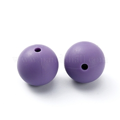 シリコンビーズ  ラウンド  紫色のメディア  14.5~15mm  穴：2.2mm&nbsp;LS-SIL-WH0012-001K
