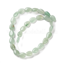 天然石グリーンアベンチュリンビーズ連売り  フラットティアドロップ  13~14x9.5~10x5~5.5mm  穴：1.2mm  約28個/連  15.16''（38.5センチメートル）&nbsp;LS-G-K357-A10-01