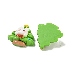 クリスマス ウサギ テーマ 不透明樹脂 デコデン カボション  クリスマスツリー  24x23.5x9.5mm&nbsp;CRES-B022-04D