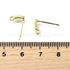 Brass Micro Pave Cubic Zirconia Stud Earring Findings&nbsp;KK-U072-42G