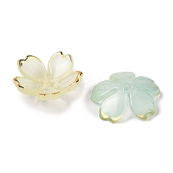 アクリルビーズキャップ  5  - 花びらの花  ライトシアン  17.5x18x5mm  穴：1.2mm  1162個/ 500g&nbsp;OACR-H119-01B
