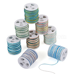 8 Rolls 8 Colors Segment Dyed Nylon Metallic Cord&nbsp;NWIR-TA0001-33