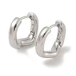 真鍮製フープピアス  プラチナメッキ  15x18x6mm&nbsp;EJEW-D320-12P