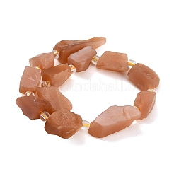天然サンストーンビーズ  ラフ  ナゲット  13~23x12~16x6~13mm  穴：1mm  約11~13個/連  7.44''（18.9cm）〜7.99''（20.3cm）&nbsp;GG-CBA0B77-A32-03