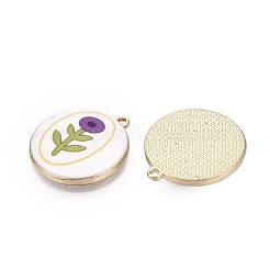 Printed Alloy Enamel Pendants&nbsp;ENAM-N072-03KCG-03