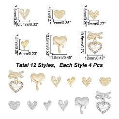 48Pcs 12 Style Alloy Cabochons&nbsp;MRMJ-AR0001-21