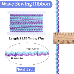 1 Roll Polyester with Paillette Wavy Fringe Trim Ribbon&nbsp;OCOR-GF0005-72B