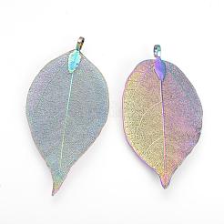 Electroplated Natural Leaf Big Pendants&nbsp;IFIN-Q119-03L