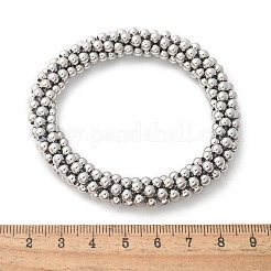 304ステンレススチールブレスレット  ラウンド  ステンレス鋼色  3/8インチ（1cm）  内径：2インチ（5cm）&nbsp;STAS-D330-01P