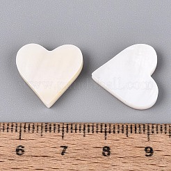 天然淡水シェルビーズ  ハート  貝殻色  15~18x13~17x3mm  穴：0.8~0.9mm&nbsp;BSHE-T014-44
