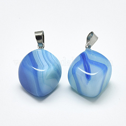 Natural Banded Agate/Striped Agate Pendants&nbsp;G-T122-19F