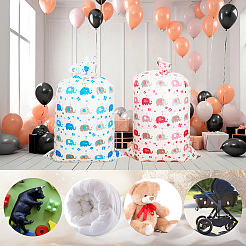 2Pcs 2 Colors Christmas Rectangle Plastic Elephant Print Gift Storage Big Bags&nbsp;ABAG-WH20010-07