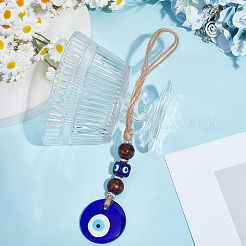 1Pc Glass Blue Evil Eye Pendant Decorations&nbsp;HJEW-CN0001-42B
