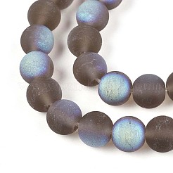 Frosted Transparent Glass Beads Strands&nbsp;GLAA-T032-T8mm-MBB02