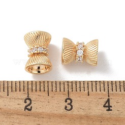 Brass Micro Pave Cubic Zirconia Beads&nbsp;KK-U052-22G