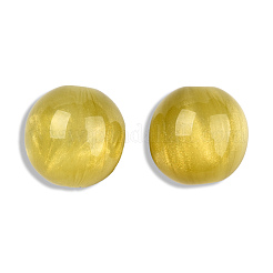 樹脂ビーズ  模造キャットアイ  ラウンド  オリーブ  12mm  穴：1.6~1.8mm&nbsp;RESI-N034-15-X07