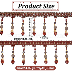 4M Polyester Fringe Lace Ribbon&nbsp;DIY-OC0013-57B