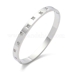 304 Stainless Steel Cubic Zirconia Himged Bangles for Women&nbsp;BJEW-F506-01P