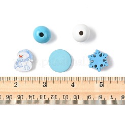 100個5スタイルの天然木ビーズ  ミックスカラー  16~20x16~19.5x5~16mm  穴：1.4~4mm  20個/スタイル&nbsp;WOOD-FS0002-40